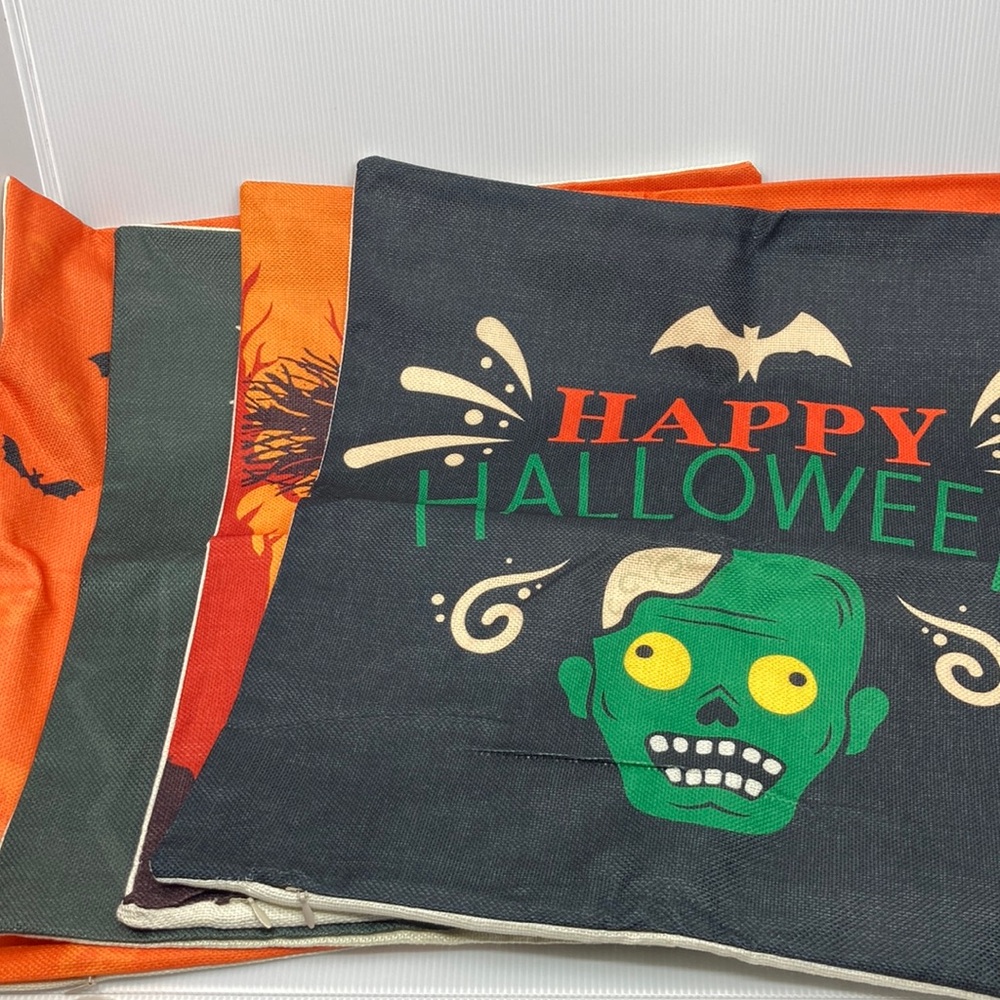 Halloween Themed Pillow Set of 4 Covers